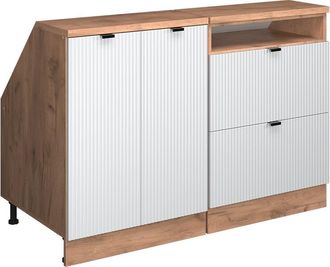 Vicco Conjunto De Armarios Para Techo Inclinado Rion, Ondulaci&oacute;n Blanca, 120 Cm Lote De 2 Carcasas De Armario 60 Cm De Profundidad, Vicco