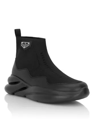 Philipp Plein Runner Sock Skywalker Unisex in Black/black at Nordstrom, Size 43