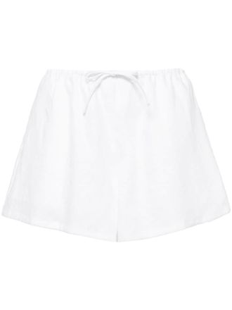 Reformation Zoey drawstring linen shorts - White