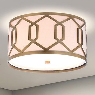 Jonathan Y Designs Hex 2-Light 12.5 Metal LED Flush Mount