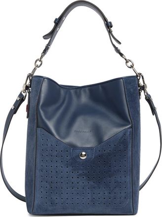 Longchamp Mademoiselle Leather Bucket Bag in Pilot Blue at Nordstrom Rack