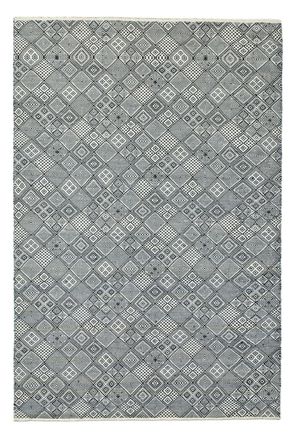 THEKO Alfombra tejida a mano de lana natural - negro/blanco 120x180 cm