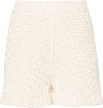 Alanui Lush Nature knitted shorts - women - Cotton - M - Neutrals