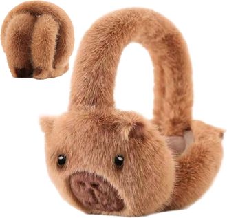 Generic Kids Capybara Ear Muffs, Winter Warm Foldable Plush Earmuffs For Boys & Girls, Cute Capybara Stuffed Ear Warmer For School Outdoor Children & Adults