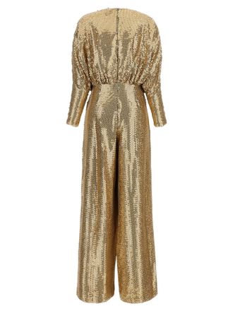 Elie Saab Sequin-Embroidered Silk Blend Jumpsuit - Gold