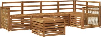 vidaXL Conjunto De Sof&aacute;s De Exterior 6 Uds. Natural Vidaxl