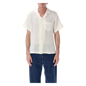 Portuguese Flannel Short Sleeve Shirts, male, White, Size: XL Agora Mesh Shirt
