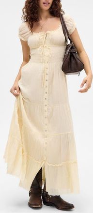 BDG Tiana Maxi Peasant Dress in Yellow at Nordstrom, Size X-Small