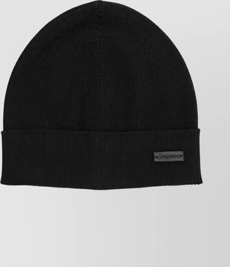Saint Laurent turn-up brim ribbed knit hat