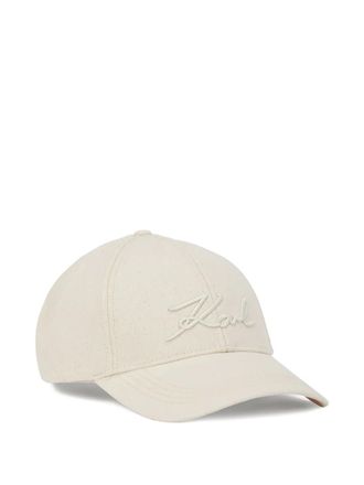 Karl Lagerfeld K/Signature cap - women - Cotton/Recycled Cotton - One Size - Neutrals