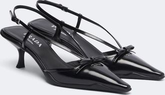 Prada Bow-detail leather slingback pumps