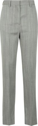 Golden Goose Rechte broeken - Dames - Straight fit broeken - Grijs - XS - Wol - Broeken