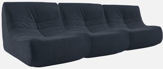 Sweeek Sweeek - Sof&aacute; Modular De Terciopelo, 3 Plazas, Sokol Terciopelo, Azul Oscuro, 91x105x72 Cm