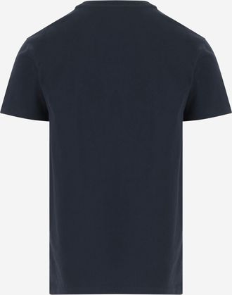 Fendi Mens Cotton T-Shirt Dark Blue T-Shirts And Polos