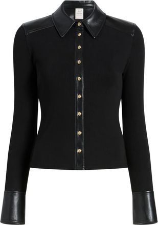 Cinq à Sept Magali top met vlakken en knopen - Zwart