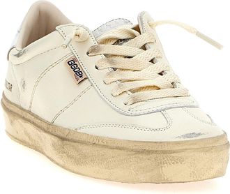Golden Goose Womens Silver Lamb Leather Low Top Sneakers