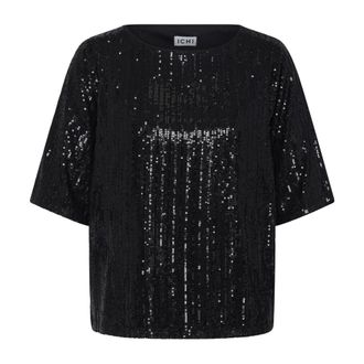 Ichi Ichi - T-shirt - Dames - Tops - Zwart - Maat: L