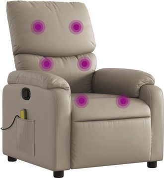vidaXL Vidaxl - Sillón de masaje reclinable cuero sintético color capuchino