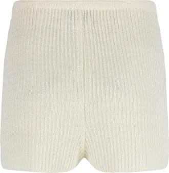 Le Kasha Womens Knitted Shorts White Linen