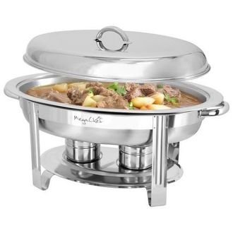 MegaChef 5.8 Quart Stainless Steel Oval Professional Chafing Dish/Food Warmer/Buffet Server Serving Dish in Silver at Nordstrom