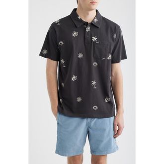 Rip Curl Sessions Cotton Pocket Polo in Washed Black at Nordstrom, Size X-Large