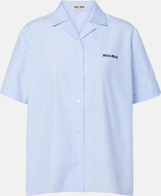 Miu Miu Gingham cotton bowling shirt