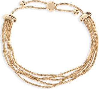 Nordstrom Multistrand Snake Chain Slider Bracelet in Gold at Nordstrom