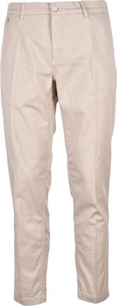 Replay Slim-Fit Beige Pants with Tapered Leg