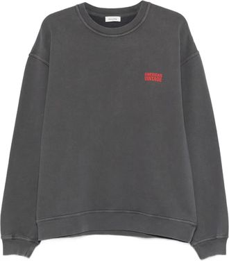 American Vintage Felpa con logo - Grigio