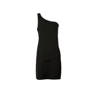 Pinko Vestido Corto de un Hombro - Dresses - Mujer - Negro - M