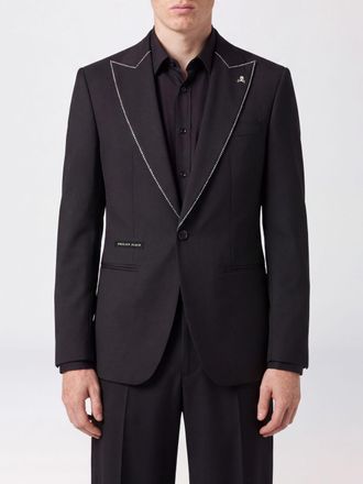Philipp Plein Blazer monopetto in poliestere con profili a contrasto