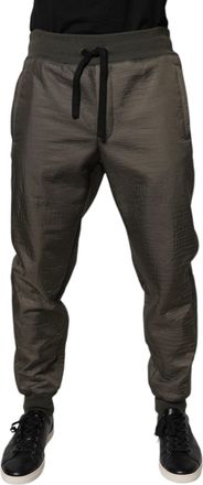 Dolce & Gabbana Brown Lambskin Leather Men Sweatpants Pants Lamb