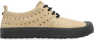 Volta Schoenen, unisex, Beige, 44 EU, Leer, Rubberen cap-toe lage sneakers