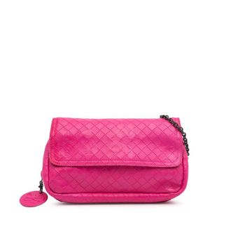 Bottega Veneta Pre-owned Bottega Veneta Small Calfskin Intrecciomirage Embossed Butterfly Chain Crossbody Ladies B03570269J
