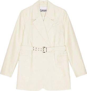 Ganni Blazer con cintura - Toni neutri