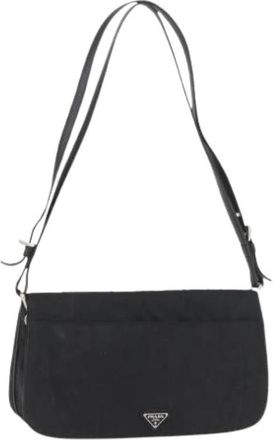 Prada Pre-owned Shoulder Bags, female, Black, Size: ONE SIZE Pre-owned Vintage Nylon Shoulder Bag