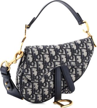 Dior Saddle Handbag with Strap Oblique Canvas Mini shoulder bag - Blauw