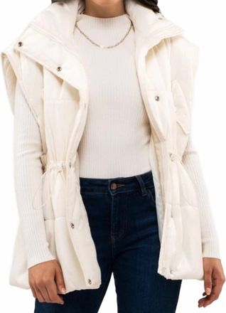 Blu Pepper Zip Front Puffer Vest In White