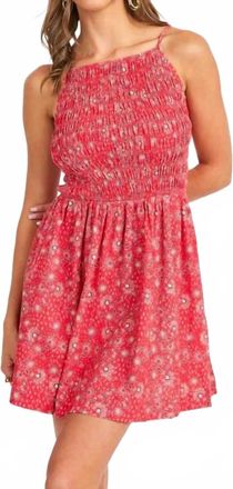 Sadie & Sage Womens Firecracker Shirred Mini Dress In Red Multi