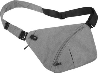 UPKOCH Mens Grey Crossbody Chest Bag Left Shoulder Anti-theft Sports Sling Bag for Travel and Daily Use