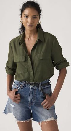 Levi's Camisa Elaine Utility Lightweight - Mujer - XS - Verde / Deep Depths Gd