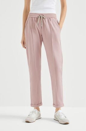 Brunello Cucinelli Track trousers with monili in Pink at Nordstrom, Size 3X-Large Eu