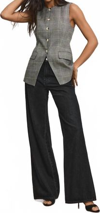 Veronica Beard Lois Plaid Sleeveless Top In Black Multi