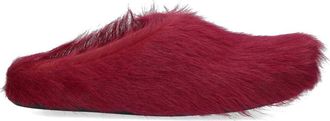 Marni Slip-On Mules in Red Calf Hair Leather
