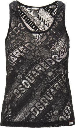 Dsquared2 Tanktop met ronde hals - Dames - Tops zonder mouwen - Zwart - S - Katoen - Tops