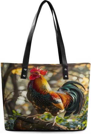 Generic Morning Rooster Cock Tote Bags for Women Cute Shoulder Purses Handbags