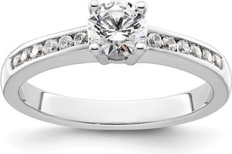 Diamond2Deal 14k White Gold Lab Grown Diamond Wedding Band Ring 0.68Ct Clarity- VS Color- G-H