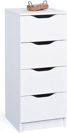 Dmora C&oacute;moda Dra, 4 Cajones, 40.00x40.00x92.00h Cm Blanco