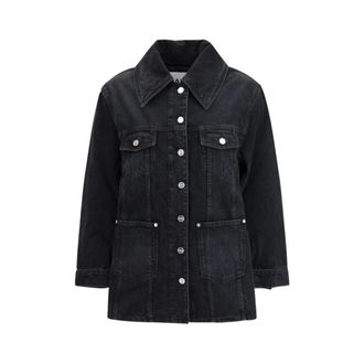 Ganni Dames, Jassen, Zwart, Maat: 2Xs/Xs Denim