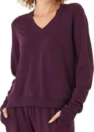 Threads 4 Thought Edwina Feather Fleece Top In Maroon